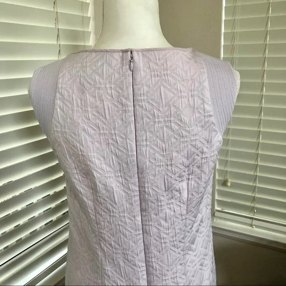 J.Crew Shift Dress Women’s XS Lilac Textured Sleeveless Zipper Pocket Career